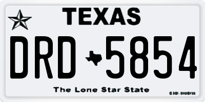 TX license plate DRD5854