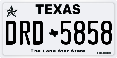 TX license plate DRD5858