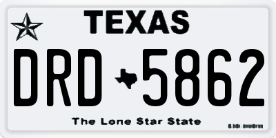 TX license plate DRD5862