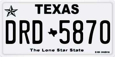 TX license plate DRD5870