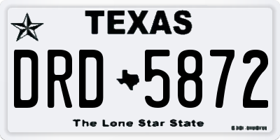 TX license plate DRD5872