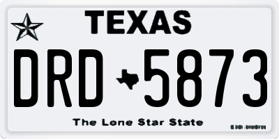 TX license plate DRD5873