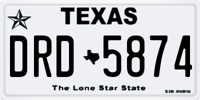 TX license plate DRD5874