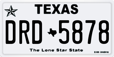 TX license plate DRD5878