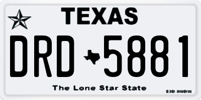 TX license plate DRD5881