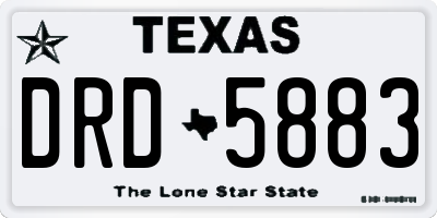 TX license plate DRD5883