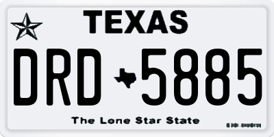 TX license plate DRD5885