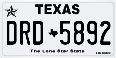 TX license plate DRD5892