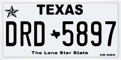 TX license plate DRD5897