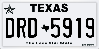 TX license plate DRD5919