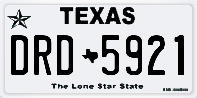 TX license plate DRD5921