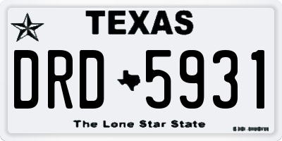 TX license plate DRD5931