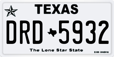 TX license plate DRD5932