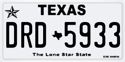 TX license plate DRD5933