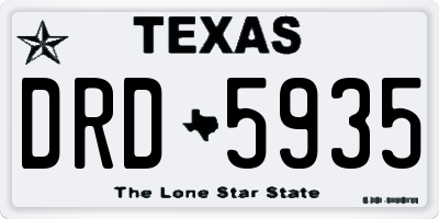 TX license plate DRD5935