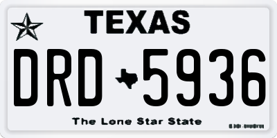 TX license plate DRD5936