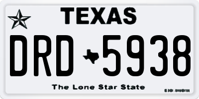 TX license plate DRD5938