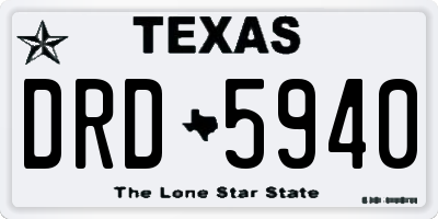 TX license plate DRD5940