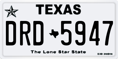 TX license plate DRD5947