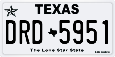 TX license plate DRD5951