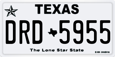 TX license plate DRD5955