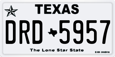 TX license plate DRD5957