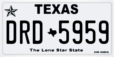 TX license plate DRD5959