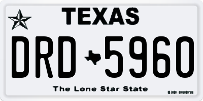 TX license plate DRD5960