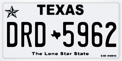 TX license plate DRD5962