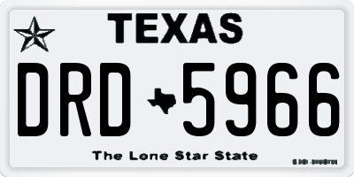 TX license plate DRD5966