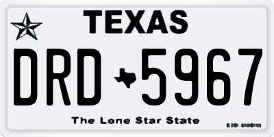 TX license plate DRD5967