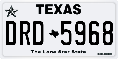 TX license plate DRD5968