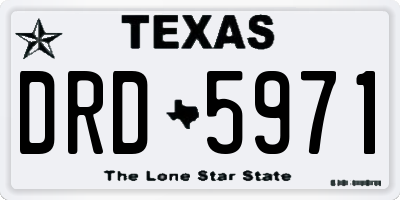 TX license plate DRD5971