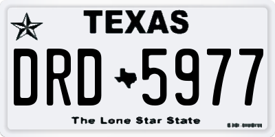 TX license plate DRD5977