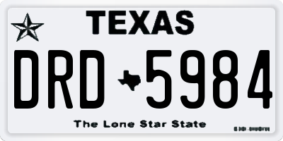 TX license plate DRD5984