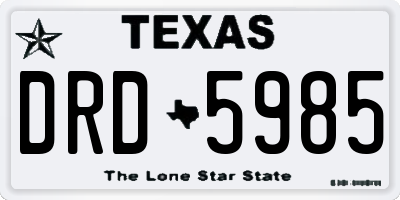 TX license plate DRD5985