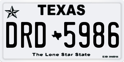 TX license plate DRD5986