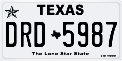 TX license plate DRD5987