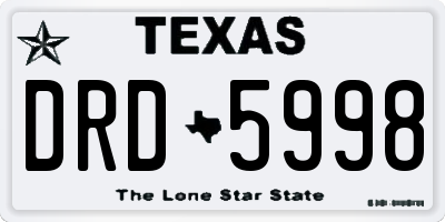 TX license plate DRD5998