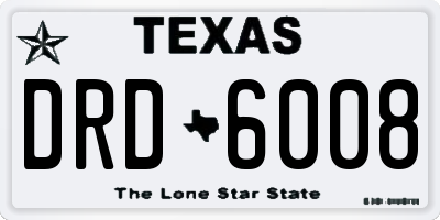 TX license plate DRD6008