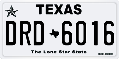 TX license plate DRD6016