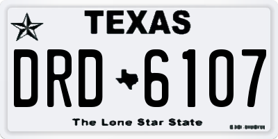 TX license plate DRD6107