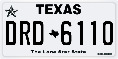 TX license plate DRD6110