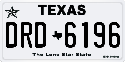 TX license plate DRD6196