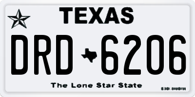 TX license plate DRD6206