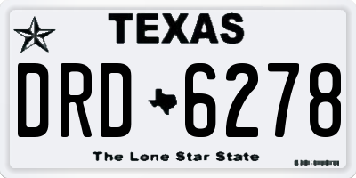 TX license plate DRD6278