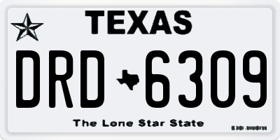 TX license plate DRD6309