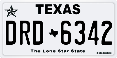 TX license plate DRD6342