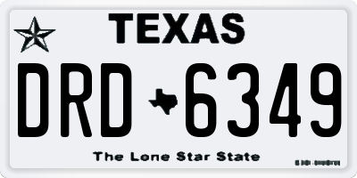 TX license plate DRD6349