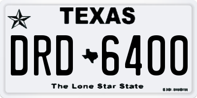 TX license plate DRD6400